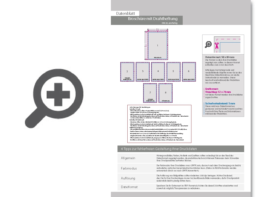 Product Bild brosch__re_mit_drahtheftung__endformat_din_a8__116-seitig
