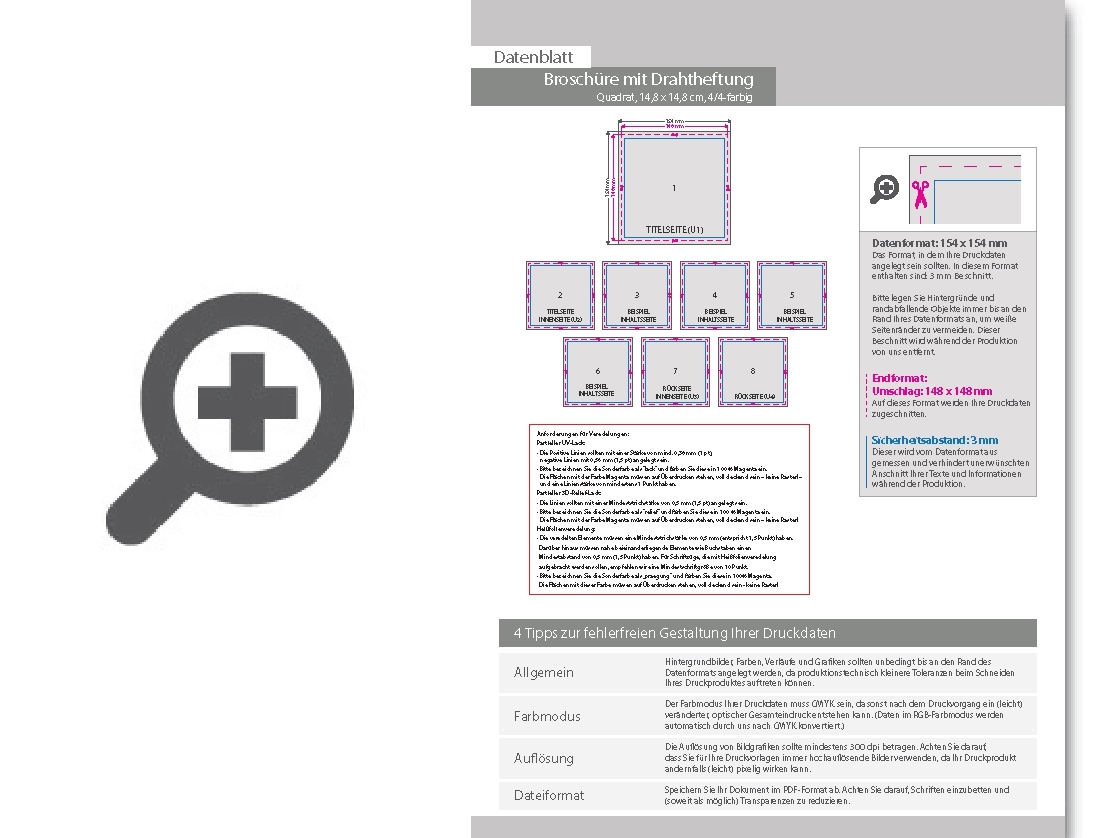 Product Bild brosch__re_mit_drahtheftung__endformat_quadrat_14_8_cm_x_14_8_cm__20-seitig